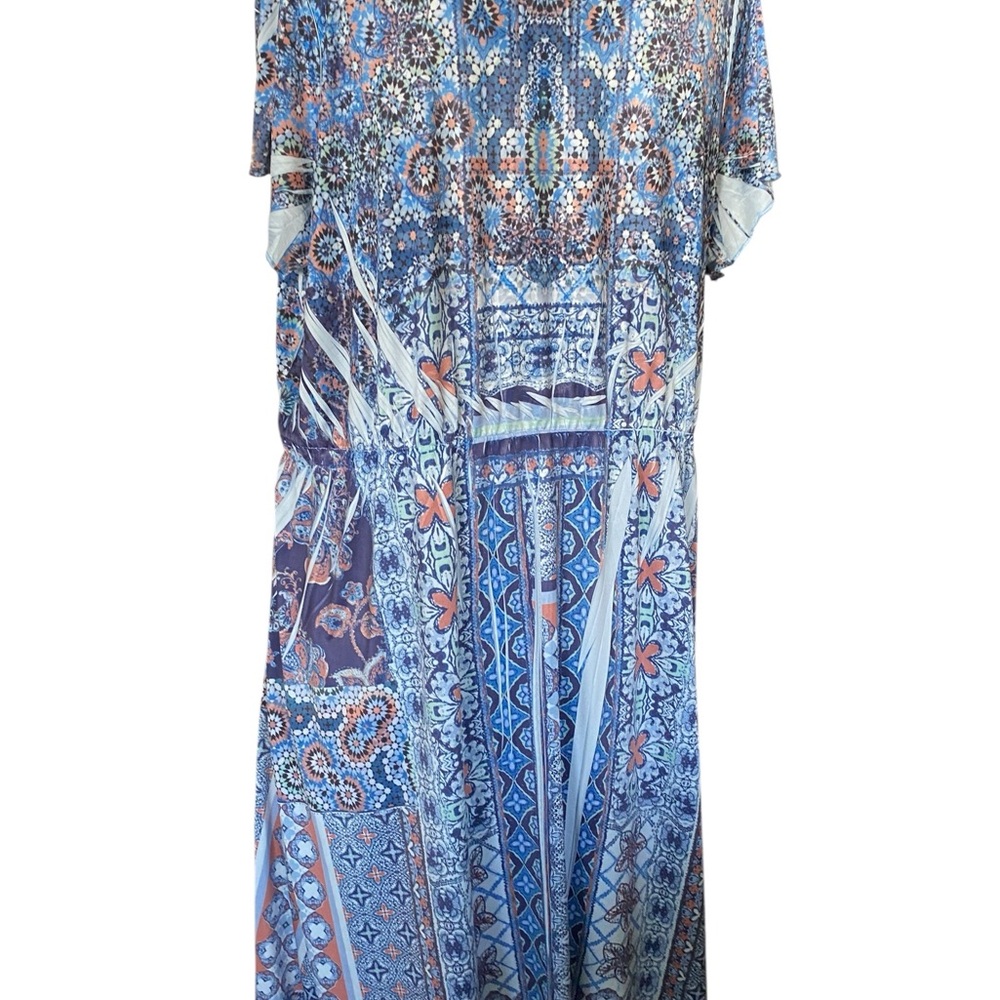 World Unity Embellished V Neck Multi Color Midi D… - image 6